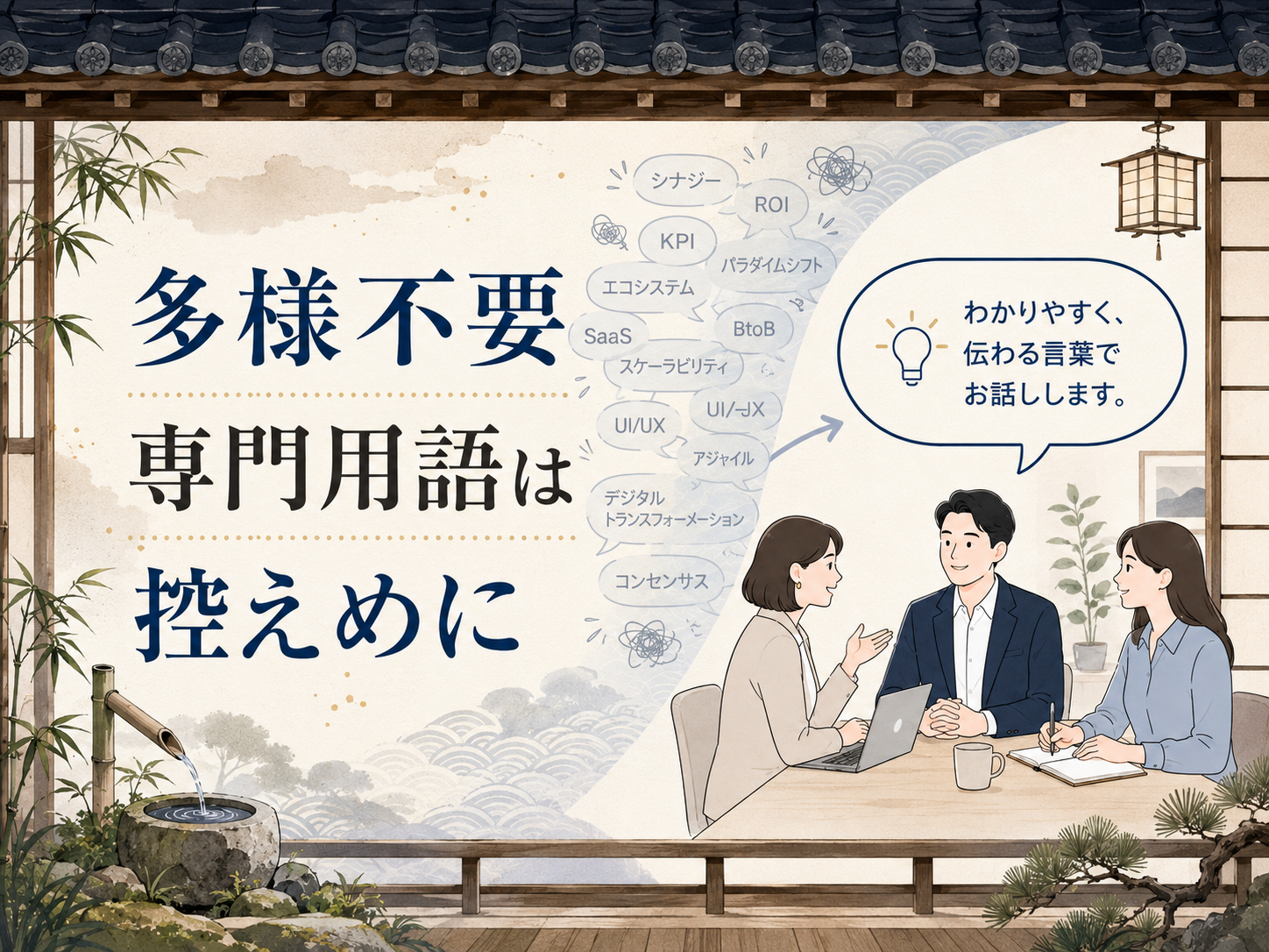 多様不要　専門用語は　控えめに